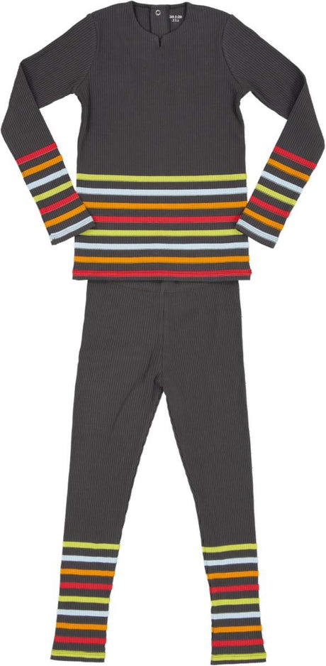 Bee & Dee Boys Girls Stripe Collection Ribbed Cotton Pajamas - FSL