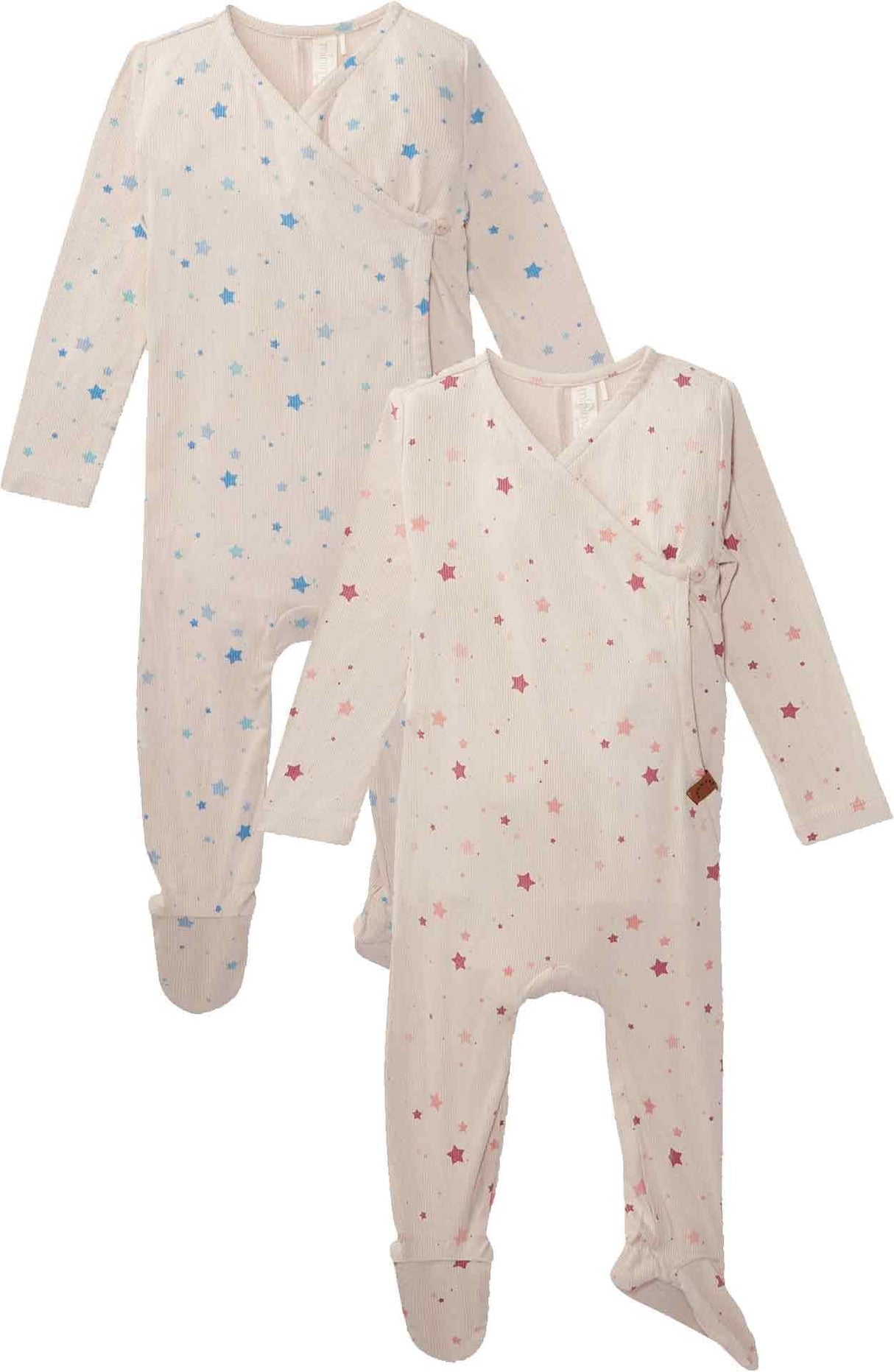 MiniMoi by Memoi Baby Boys Girls Cotton Ribbed Star Footie Stretchie - IAH08695