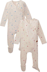 MiniMoi by Memoi Baby Boys Girls Cotton Ribbed Star Footie Stretchie - IAH08695
