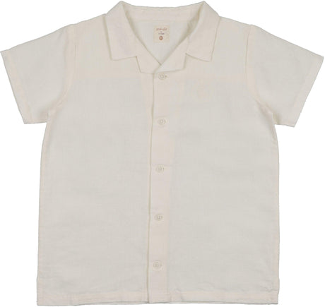 Analogie by Lil Legs Signature Collection Boys Linen Grandpa Short Sleeve Dress Shirt - SLGSH
