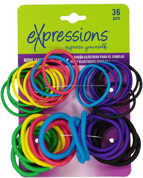 Expressions Mini Ponytail Holder 36 Pack - EX10114