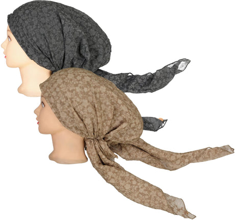 Lizi Crimped Stonewash Pre-tied Tichel - LBTT2501