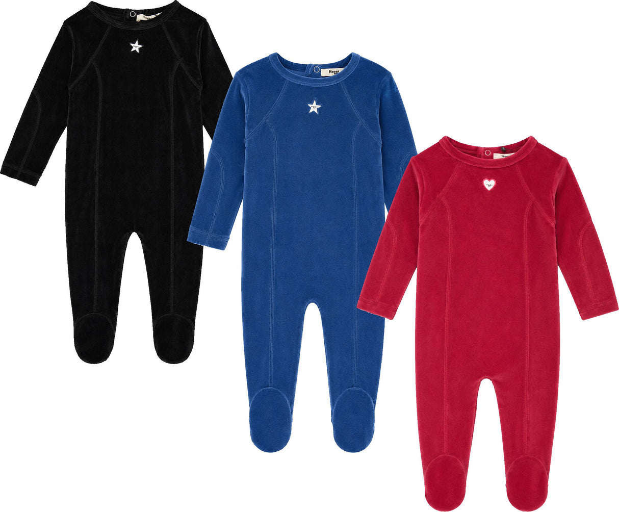 Noggi Baby Boys Girls Seams Velour Footie - 217215