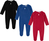Noggi Baby Boys Girls Seams Velour Footie - 217215
