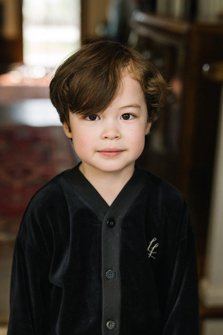Lil Legs Loungewear Collection Boys Velour Shabbos Pajamas - LBSLS