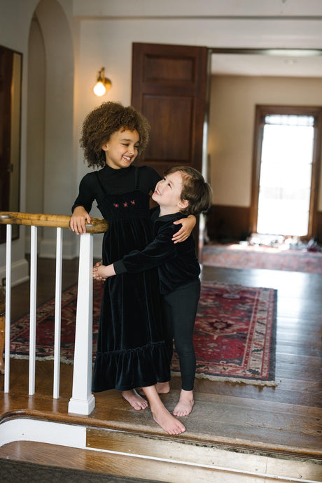 Lil Legs Loungewear Collection Girls Velour Smocked Maxi Robe - LVSMM
