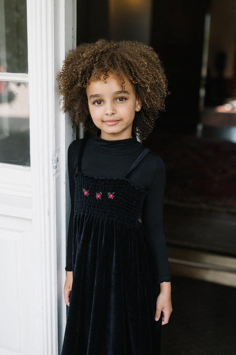 Lil Legs Loungewear Collection Girls Velour Smocked Maxi Robe - LVSMM