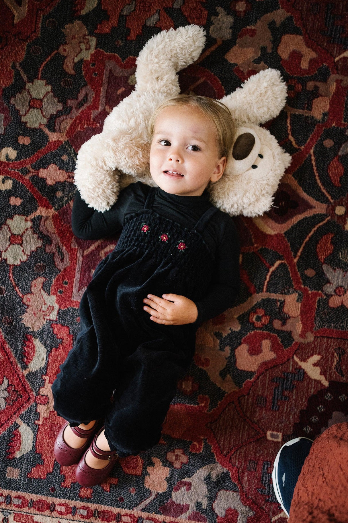 Lil Legs Loungewear Collection Baby Girls Velour Smocked Romper - LVSBR