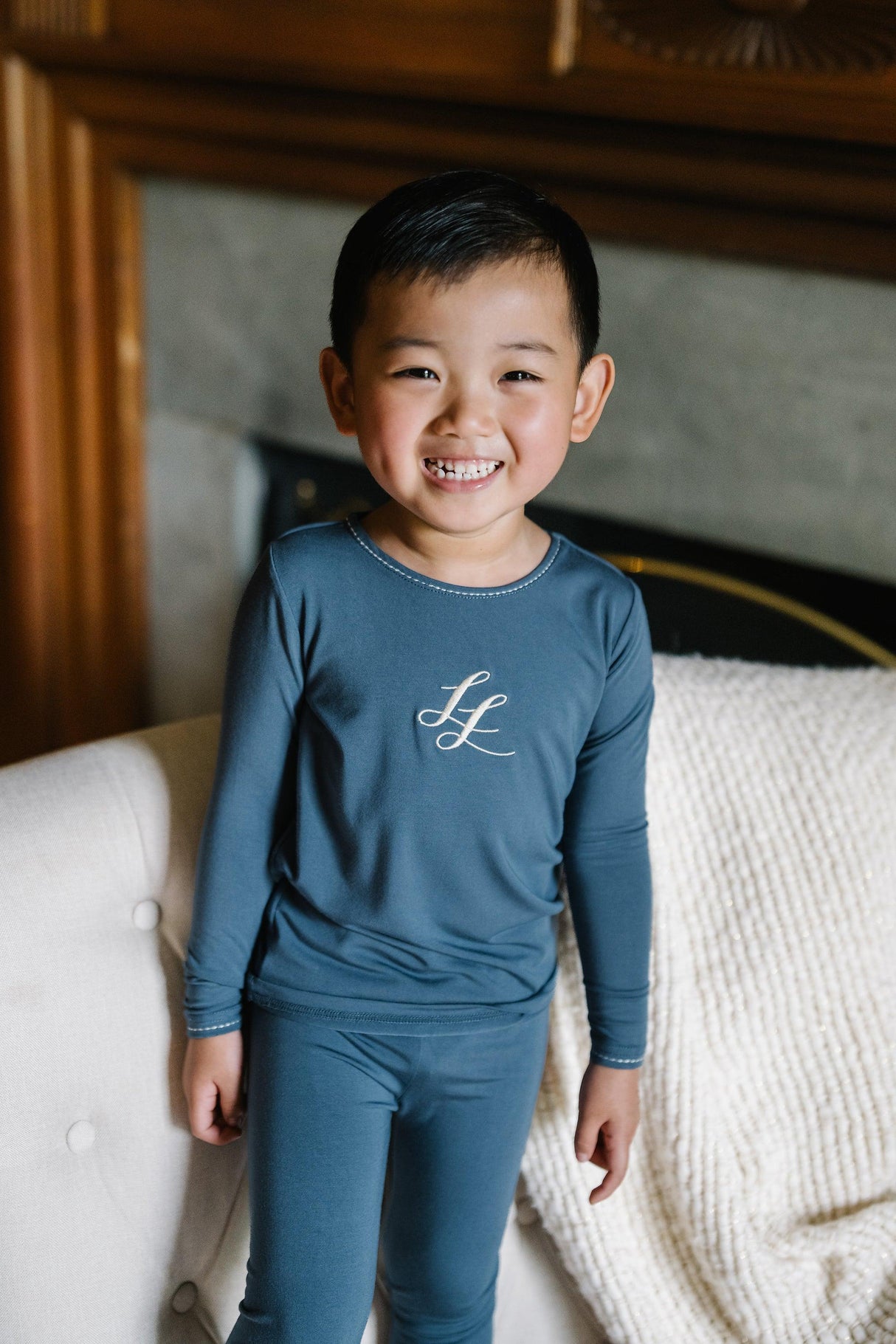 Lil Legs Loungewear Collection Boys Girls Emblem Modal Cotton Pajamas - LBELS