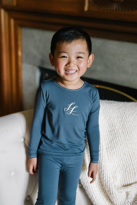 Lil Legs Loungewear Collection Boys Girls Emblem Modal Cotton Pajamas - LBELS