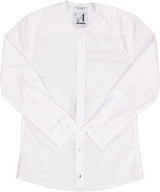 Alviso Boys White Long Sleeve Slim Fit Dress Shirt with No Collar and Placket- T601-BPBSN