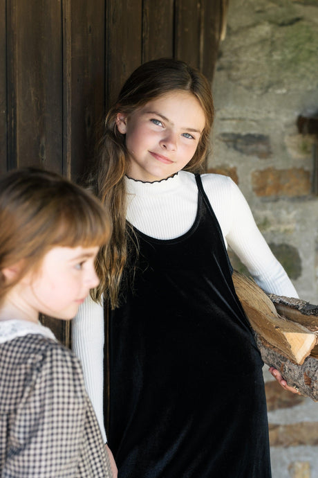 Lil Legs Loungewear Collection Girls Scalloped Knit Mock Turtleneck - LSKMN