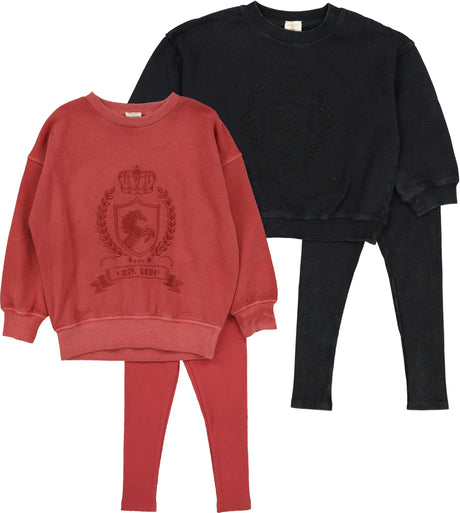 Analogie by Lil Legs Emblem Collection Baby Boys Girls Sweatshirt Outfit - EMSS