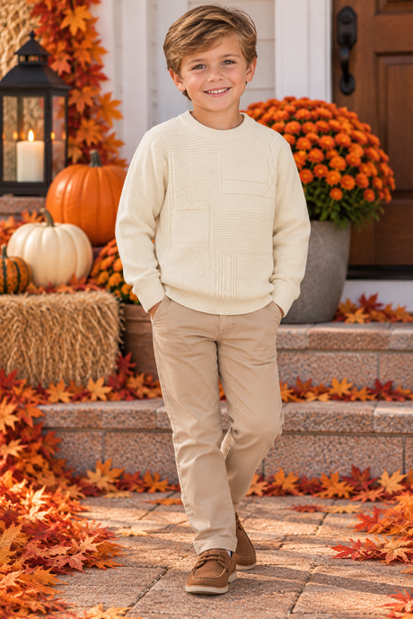 Leo & Zachary Boys Mixed Knit Sweater - TYLER
