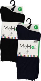 Memoi Boys This Ribbed Cotton Crew Socks 3 Pack - MK-565