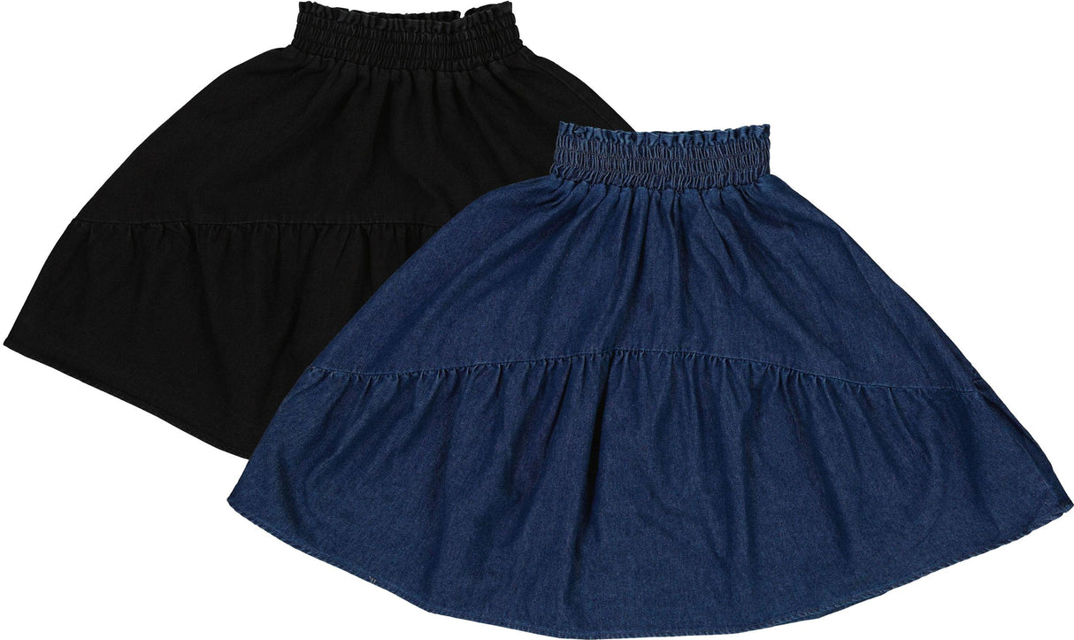 Teela Girls Smocked Denim Skirt - 23-310