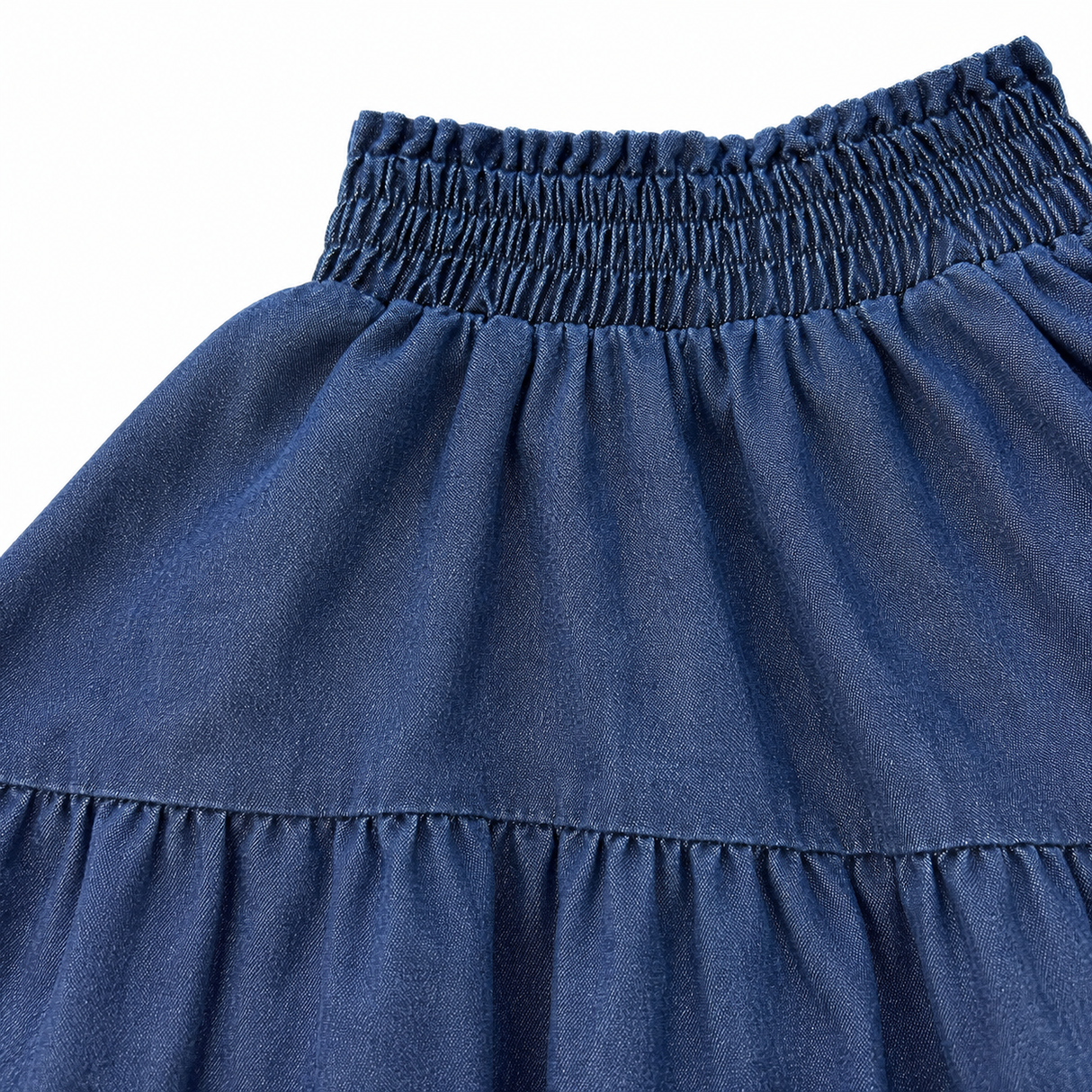 Teela Girls Smocked Denim Skirt - 23-310