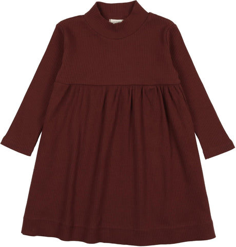Lil Legs Ribbed Fashion Collection Girls Ribbed Mockneck Dress