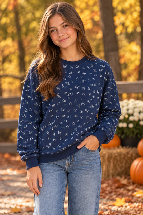 ZigZag Girls Mini Flowers Sweatshirt - 13881maw