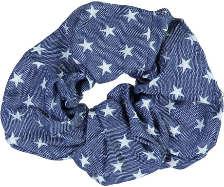 Keshet Denim White Star Scrunchy - SC46