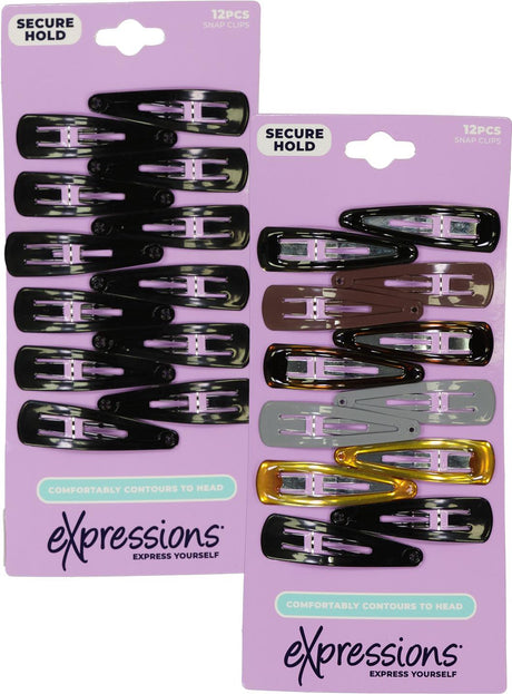 Expressions Snap Clips 12 Pack - AL9915A