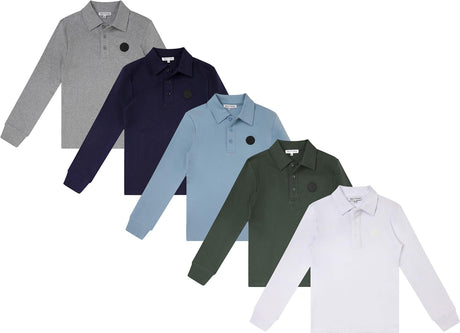 3 Buttons Boys Long Sleeve Polo Shirt - Classic