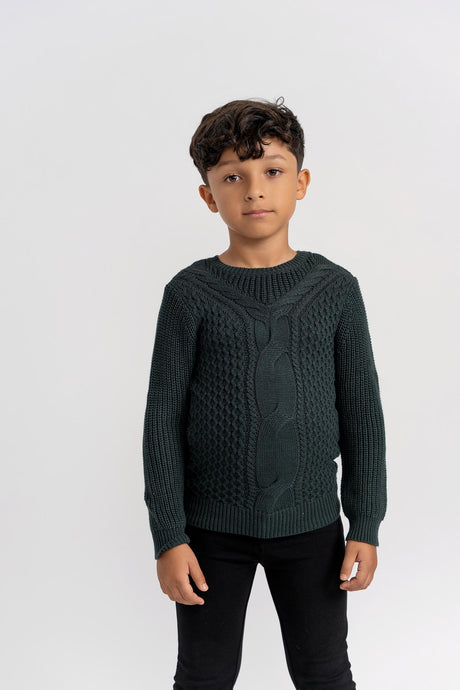 Hopscotch Boys Knit Cable Sweater - WB5CP7205