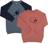 Ely's & Co Boys Girls Heart/Star Sweatshirt - AW26-0051-0053
