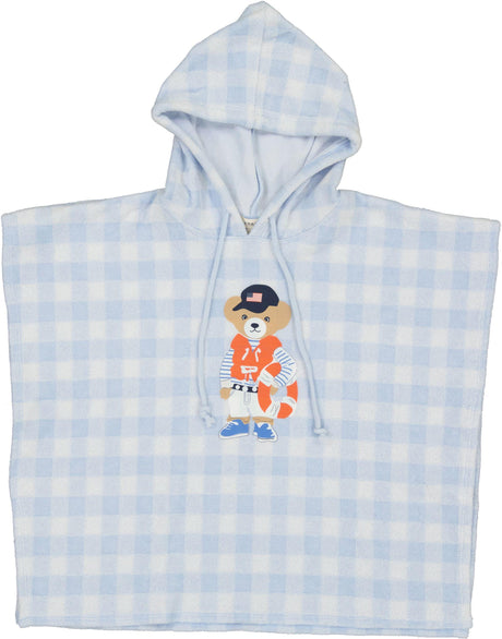 Fragile Baby Boys Girls Bear Print Hooded Towel Poncho - SB6CP7348