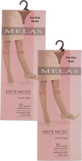 Melas Womens Matte Micro Sheer 10 Denier Knee High - AS-317