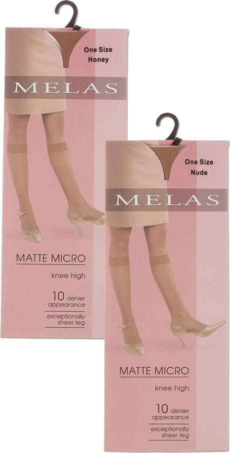 Melas Womens Matte Micro Sheer 10 Denier Knee High - AS-317