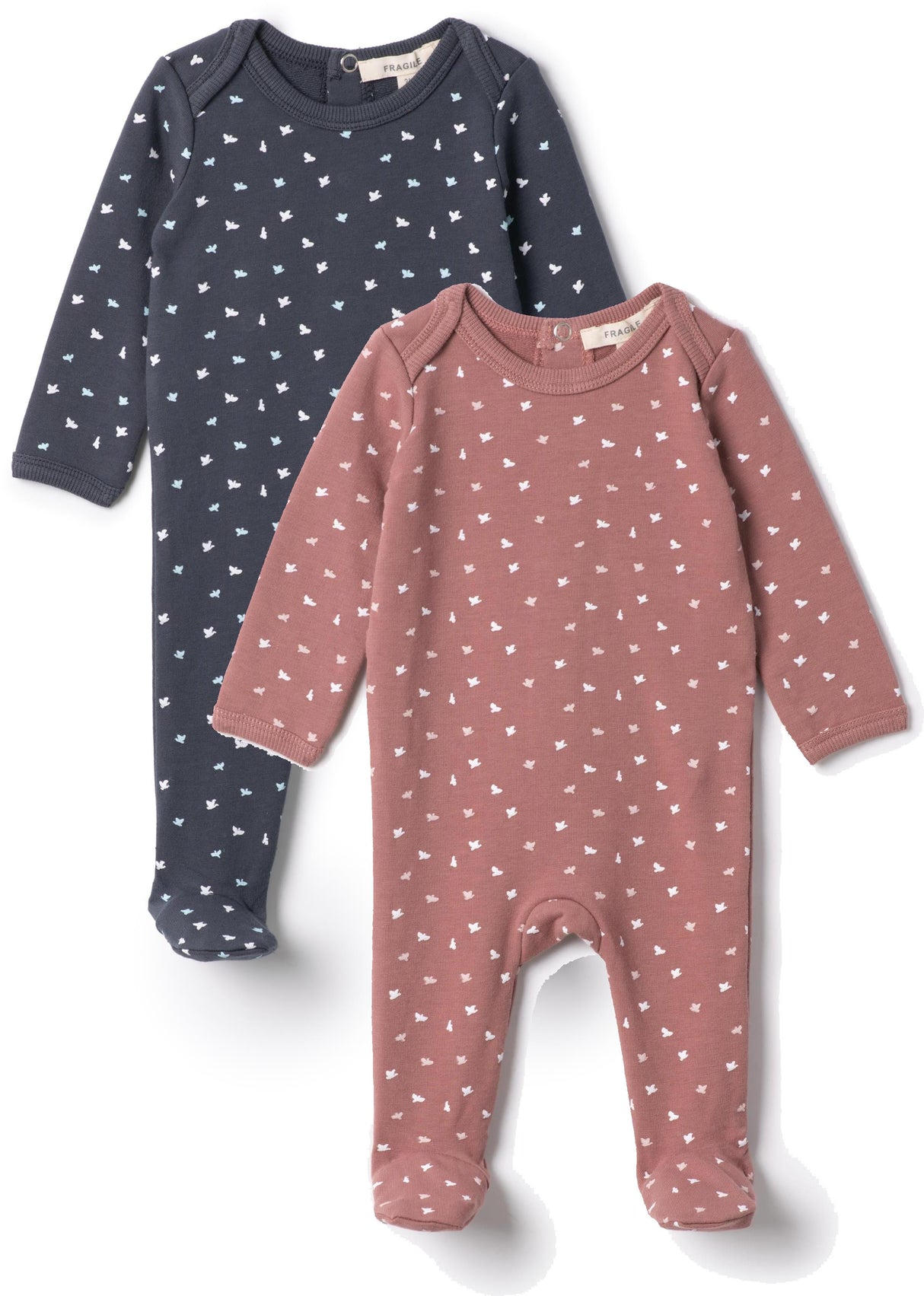 Fragile Baby Boys Girls Bird Print Cotton Stretchie - WB5CP7223