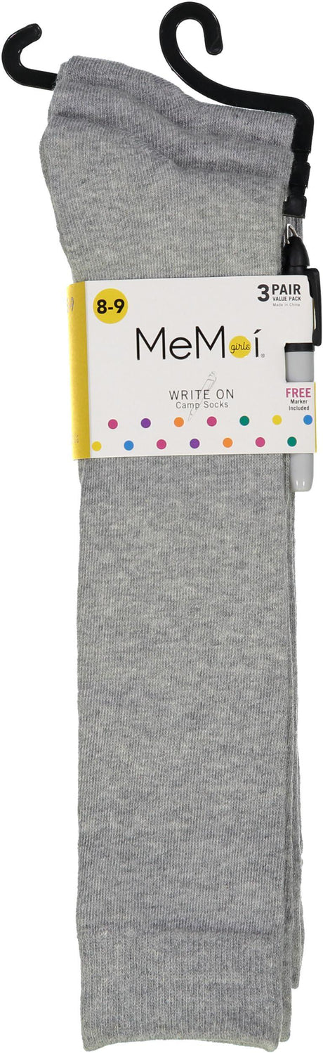 Memoi Girls Write-on Camp Socks with Marker 3 Pack - Promo 710