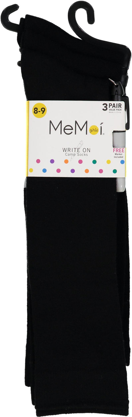 Memoi Girls Write-on Camp Socks with Marker 3 Pack - Promo 710