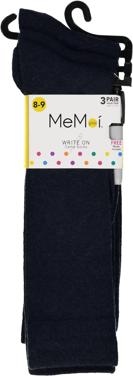 Memoi Girls Write-on Camp Socks with Marker 3 Pack - Promo 710