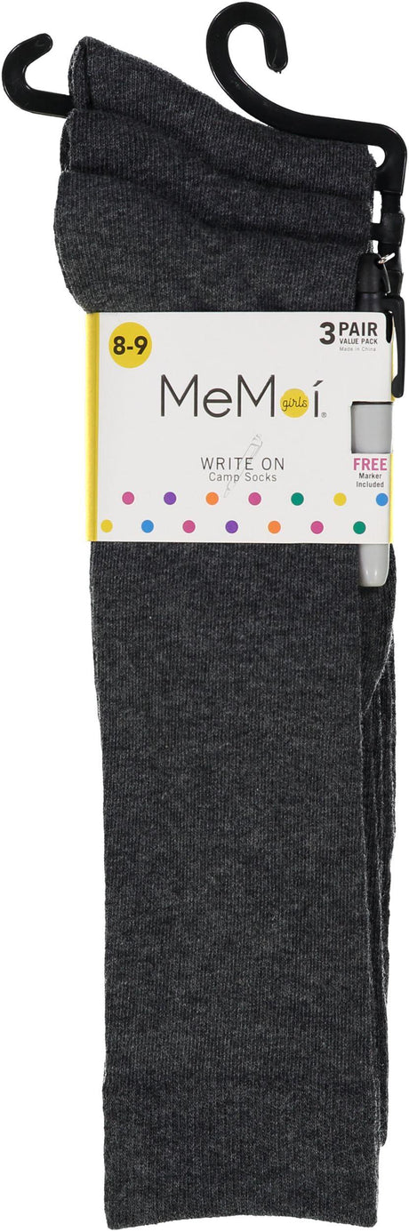 Memoi Girls Write-on Camp Socks with Marker 3 Pack - Promo 710