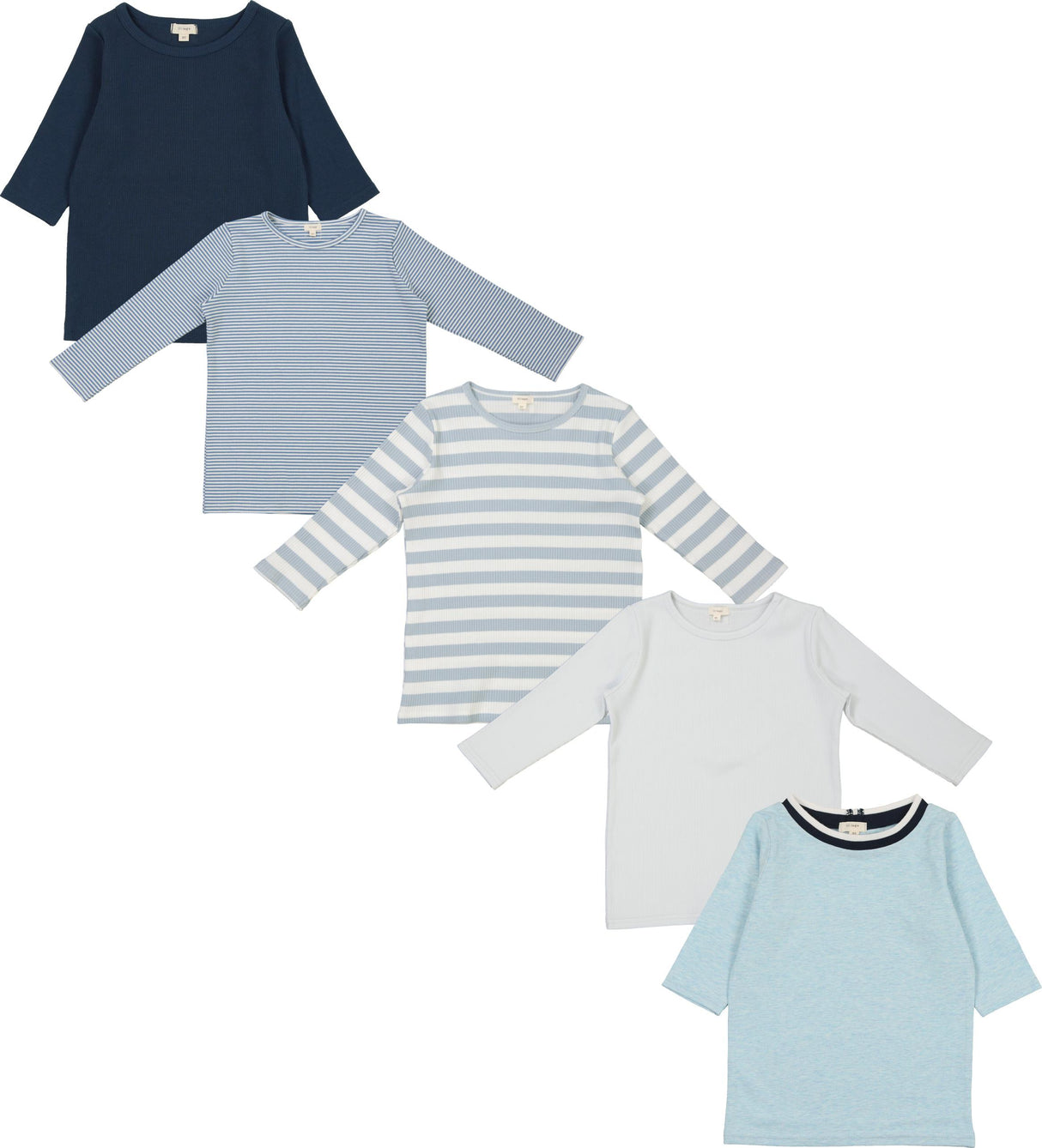 Lil Legs Blue Collection Girls 3/4 Sleeve T-shirt Tee