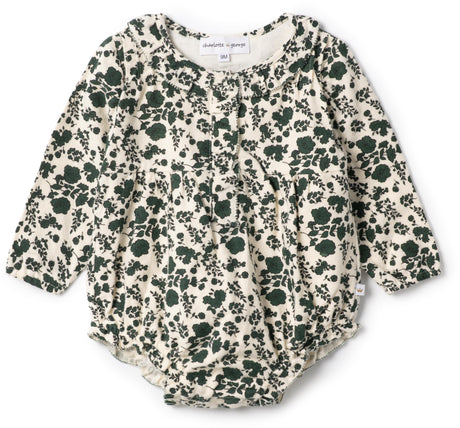 Charlotte & George Baby Girls Woven Flannel Flower Print Romper - WB5CP7241O