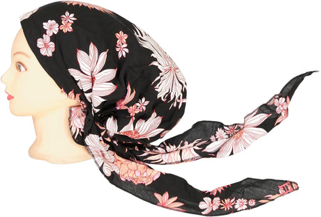 Lizi Floral Outline Pre-tied Tichel - ST-BX-2510