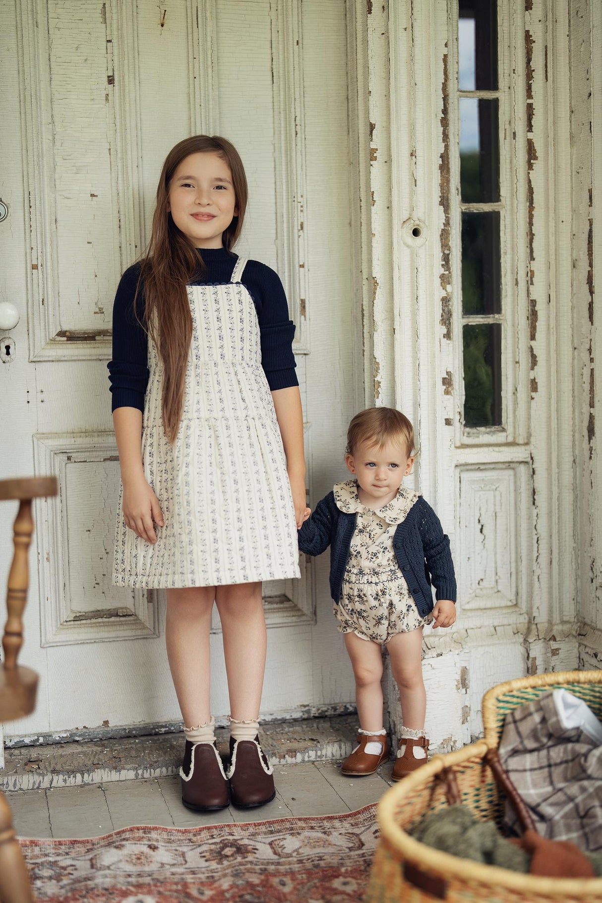 Charlotte & George Girls Stripe Floral Quilted Jumper - WB5CP7246J