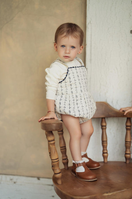 Charlotte & George Baby Girls Floral Stripe Quilted Romper - WB5CP7246O