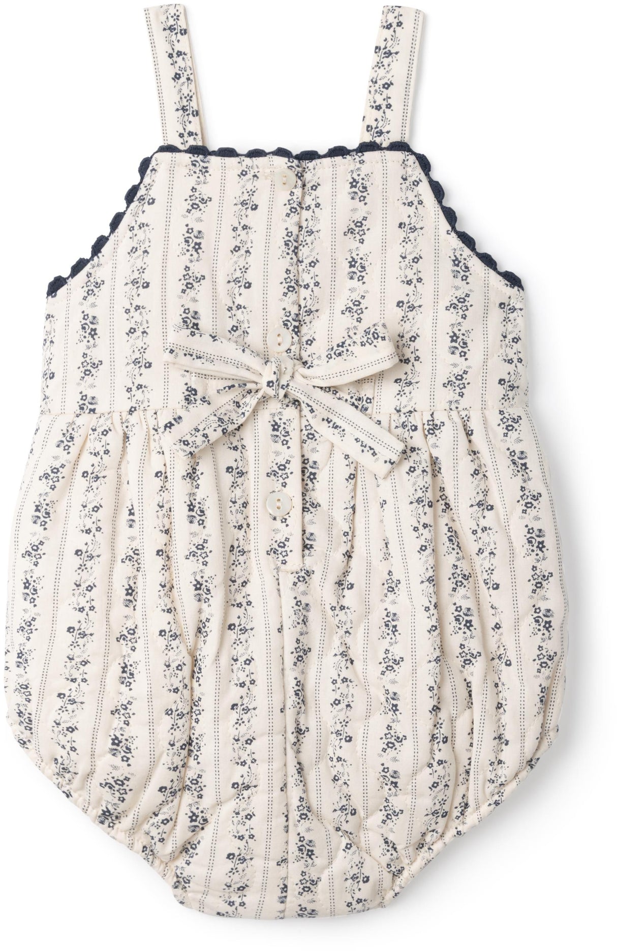 Charlotte & George Baby Girls Floral Stripe Quilted Romper - WB5CP7246O