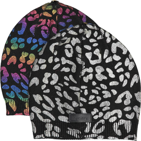 Maniere Girls Foil Leopard Hat with Snap for Pompom - RFH190