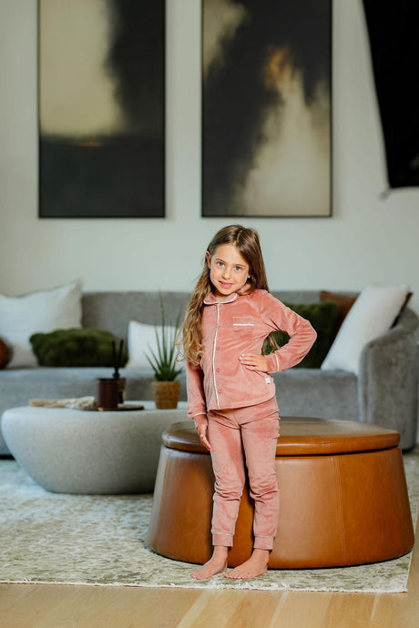 Pouf Boys Girls Velour Grandpa Pajamas