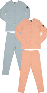 Whipped Cocoa Boys Girls Brother Sister Button Down Cotton Pajamas - SB4CY2323E