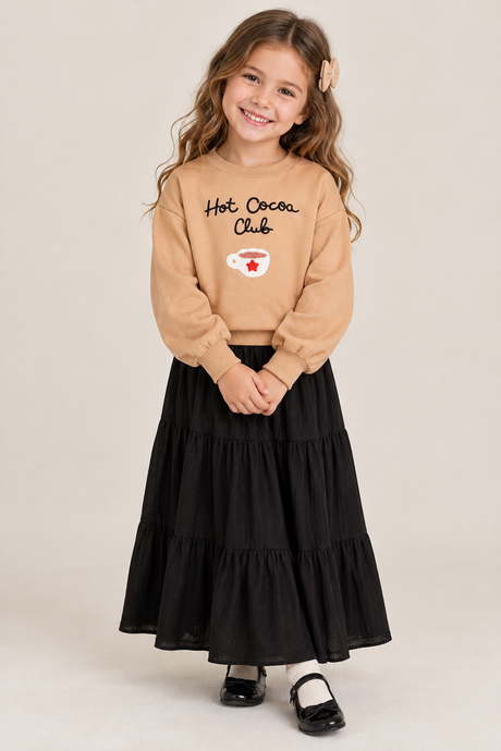 Teela Girls Cocoa Club Sweatshirt - 23-012