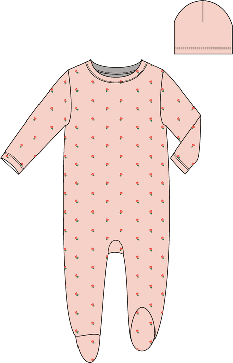 Analogie by Lil Legs Lil People Collection Baby Girls Tulip Cotton Footie - LPTLFS