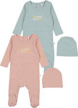 Pouf Baby Boys Girls Cotton Stretchie and Beanie Set - IRSF
