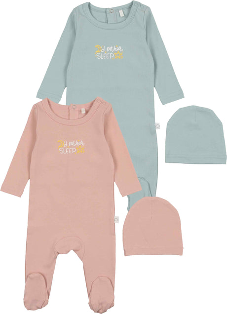 Pouf Baby Boys Girls Cotton Stretchie and Beanie Set - IRSF