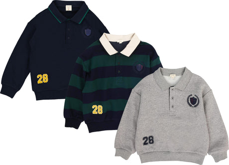 Analogie by Lil Legs Fan Club Collection Boys Long Sleeve Polo Sweatshirt - AF26S521